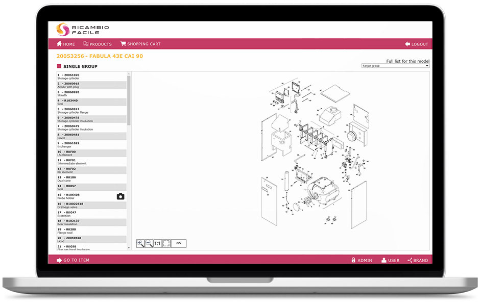 RICAMBIO FACILE programma online gestione ricambi